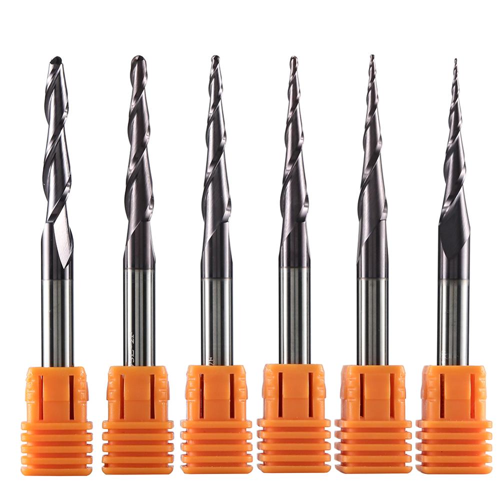 End Mill Set - 1 pçs carboneto sólido revestido cônico
