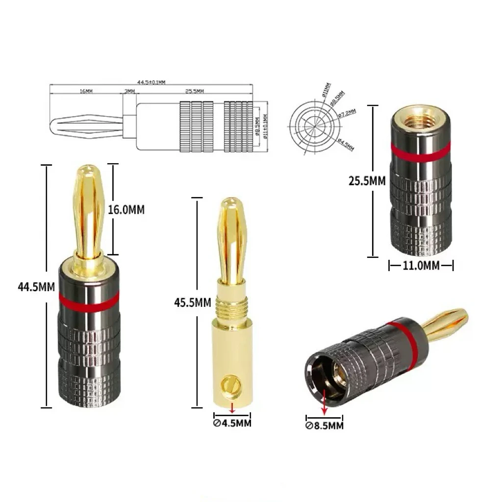 1-10 unidades, plugues banana  - Coupling 8Mm avaliação e preço