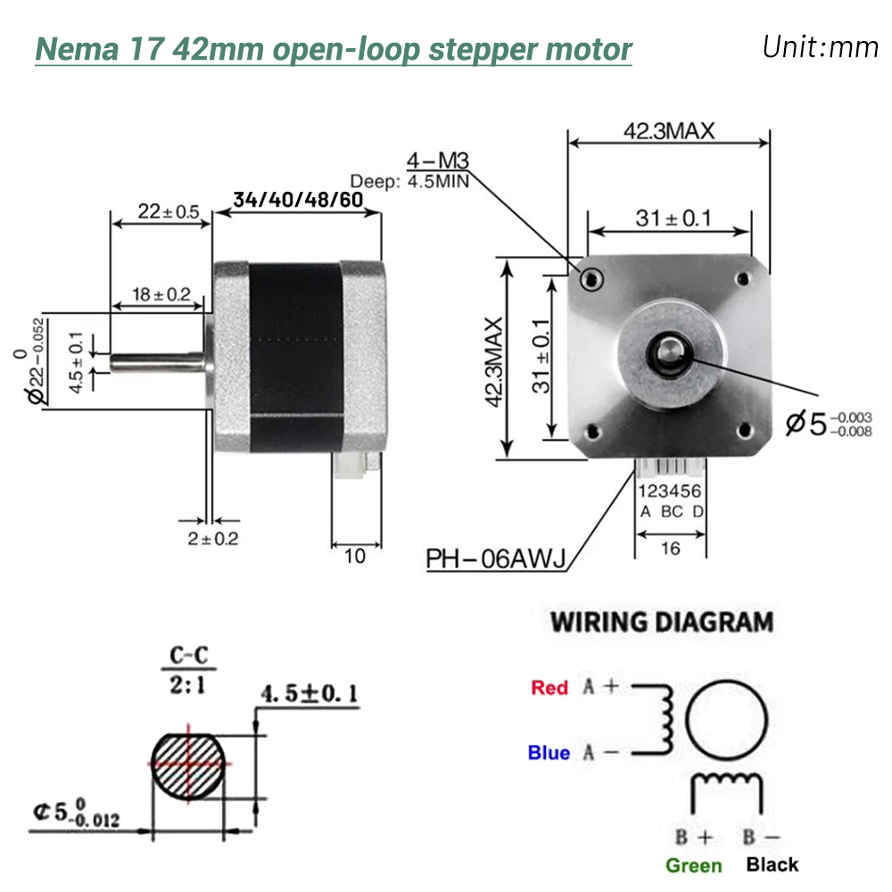 Motor de Passo Nema17 42 com 4 - Stepper Motor Nema17 avaliação e preço